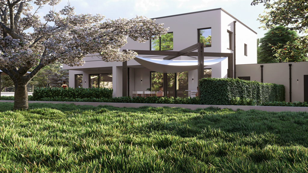 Gartenansicht Doppelhaushälfte in St. Marien nähe Linz