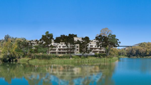 Marbella Lake, a modern development at the heart of Golf Valley in Nueva Andalucía.