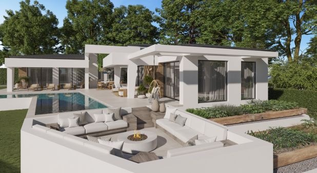 Three unique villas built on one level